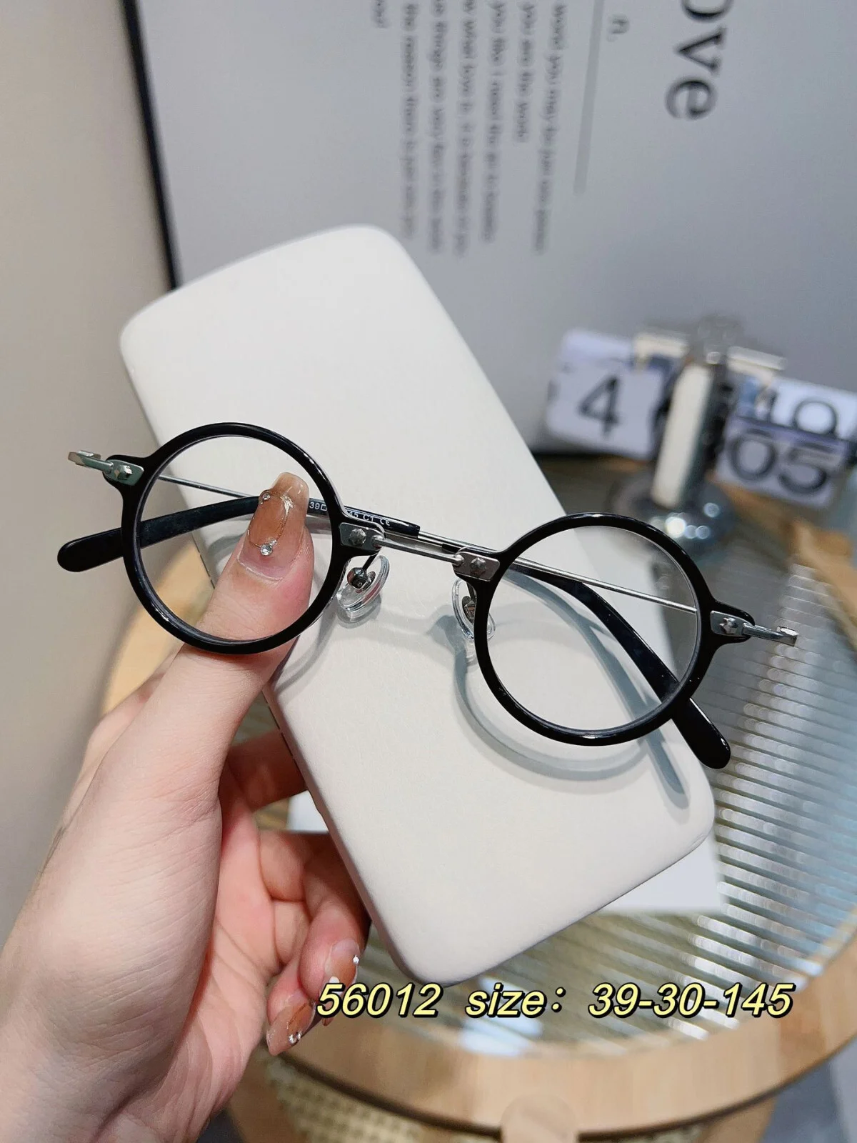 Small Round Literature Retro Acetate Eyeglass frames 39mm Glasses Japanese Style