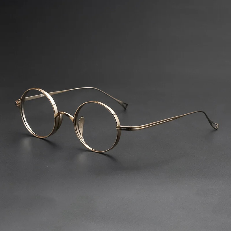 Small Round Literature Retro Acetate Eyeglass frames 39mm Glasses Japanese Style 2